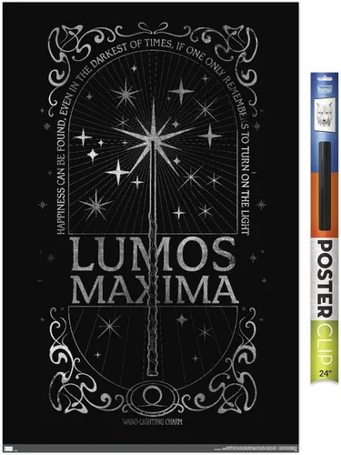Vista 14 de Trends International The Wizarding World: Harry Potter - Póster de pared Lumos Maxima, 34 pulgadas de largo x 22.4 pulgadas, versión enmarcada
