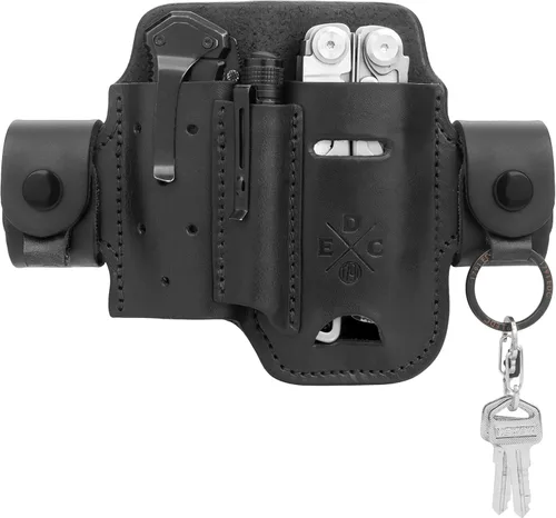 Funda multiherramienta, organizador EDC de cuero, bolsa para cinturón para multiherramienta, cuchillo, bolígrafo, llaves, compatible con Leatherman,