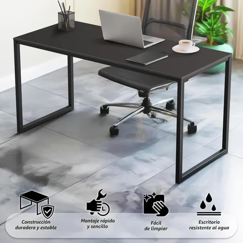 Vista 4 de SHW Mission - Escritorio para computadora de oficina en casa, 32 pulgadas, color negro