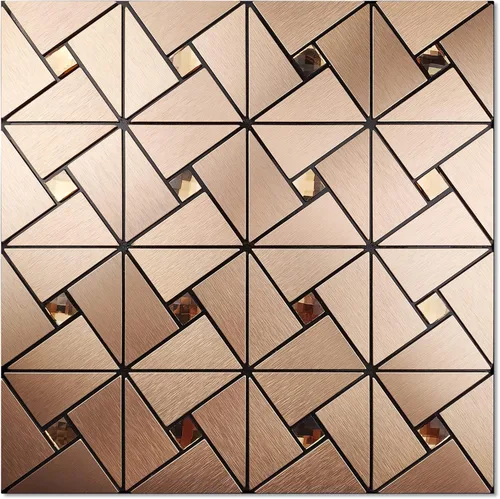 Vamos Tile Azulejo de protección contra salpicaduras con guantes, azulejos de metal para salpicaduras de cocina y baño, molino de viento de oro