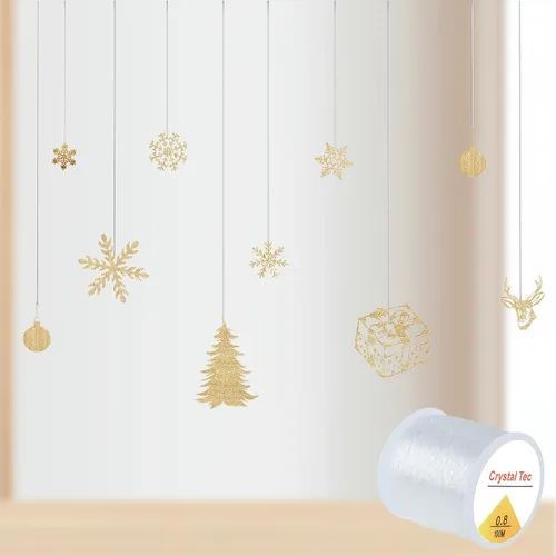 Vista 5 de Cuerda elástica de 0.031 in, alambre de pesca transparente para colgar, cordón elástico de cristal de 39.4 pies para pulseras, abalorios, joyas