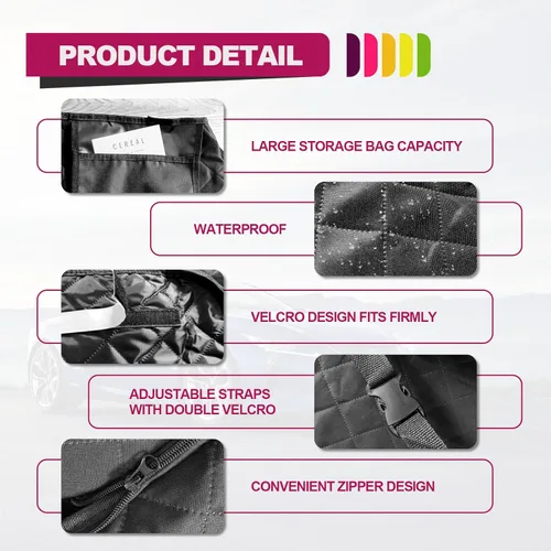 Vista 3 de Funda impermeable antideslizante y duradera de carga para perros, cojín de asiento de coche con protector de paredes laterales y solapa