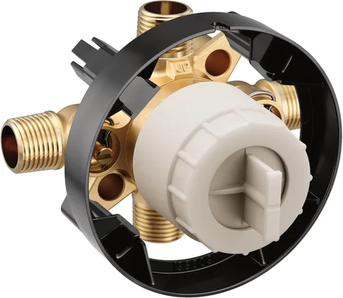 Vista 4 de Moen M-CORE U140CIS - Válvula mezcladora prefabricada para bañera y ducha de 4 puertos con conexiones CC/IPS y topes