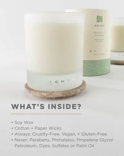 Vista 4 de Zents Vela perfumada de cera de soja (mandarina - jengibre, mandarina y vainilla), tarro grande de una sola mecha, acento edificante para decoración