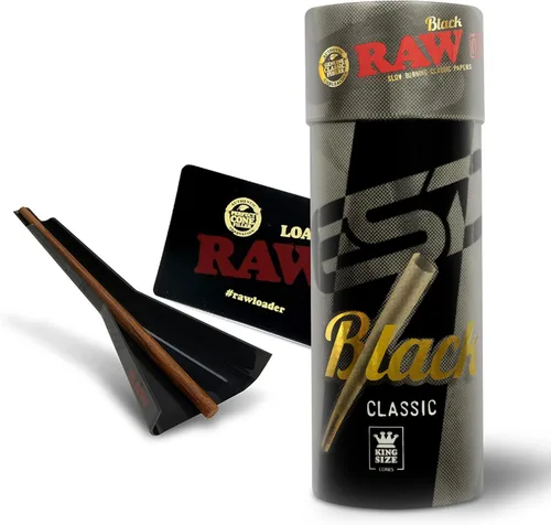 Vista 10 de RAW Classic 1-1/4 Conos preenrollados de combustión lenta – Paquete de 50 y cargador de cono – Paquete