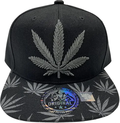 Vista 2 de Gorra de béisbol de hierba Marihuana Pot Cannabis Leaf 420 Highlife Snapback Hip Hop Sombrero