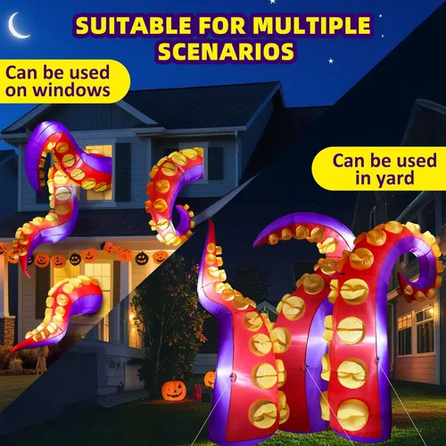 Vista 20 de Max Fun 7FT Halloween Inflatables Pumpkin Decorations with LED Build-in Halloween Yard Decoration Blow Up Inflatables for Outdoor Indoor Garden Lawn