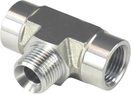 Vista 2 de HFS (R) 304 acero inoxidable forjado tubería NPT Tee, 1/2 "NPT hembra x 1/2" NPT macho x 1/2" NPT hembra de 1/2 ", montaje de tubería del conector