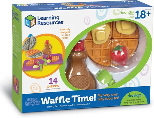 Vista 10 de Learning Resources New Sprouts Waffle Time - Juguetes de Cocina de Comida de Juego de Simulación para el Desayuno, Juego Educativo Montessori