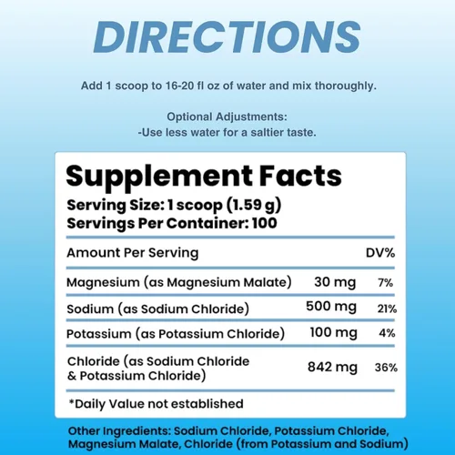 Vista 8 de Electrolitos sin sabor - 100 porciones - Electrolitos en polvo sin sabor - Electrolitos sin azúcar - Electrolitos sin sabor - Cero carbohidratos