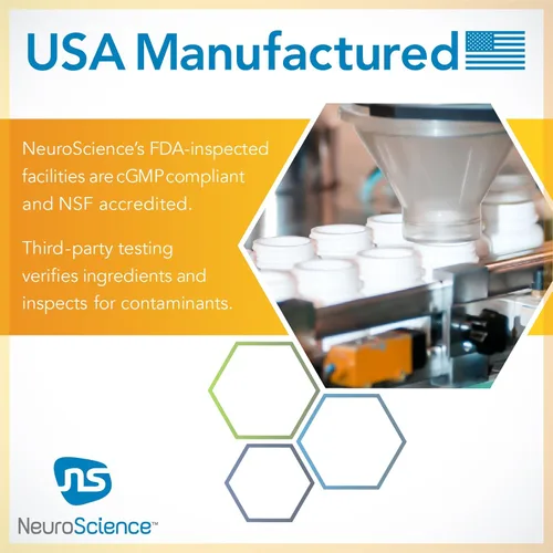 Vista 8 de NeuroScience Serene - Soporte para el sueño y el estado de ánimo con 5-HTP, folato activo + B6 (60 cápsulas)