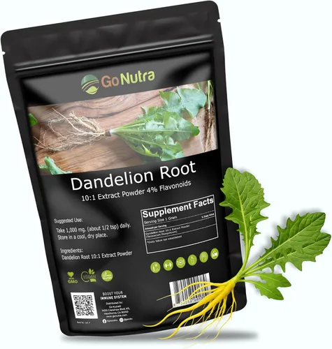Vista 6 de Go Nutra Polvo de raíz de diente de león para té, café y bebidas Polvo concentrado de extracto de raíz de diente de león 10:1, sin cafeína, sin