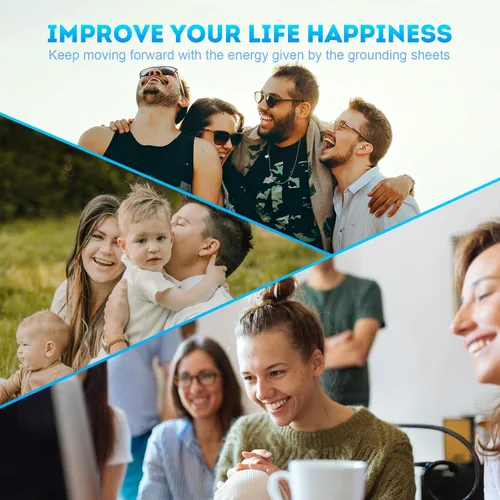 Vista 7 de Grounding Sheets - Sábana bajera ajustable de tamaño completo, 90 % algodón orgánico + 10 % plata pura, bolsillo profundo de 16", conexión a tierra