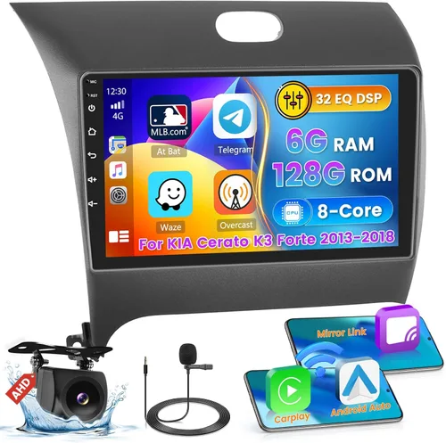 Vista 10 de Radio Android 15 4+64G para KIA Forte Cerato K3 2013-2018, pantalla táctil de 9 pulgadas para estéreo de coche Forte, inalámbrico CarPlay/Android