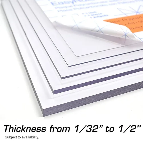 Vista 5 de Polycarbonate Clear Plastic Sheet 36" X 36" X 0.236" (1/4") Exact with EasyRuler Film, Shatter Resistant, Easier to Cut, Bend, Mold Than Plexiglass.