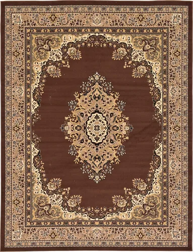 Vista 92 de Rugs.com, colección Amaya - Alfombra de pelo medio marrón de 2 x 3 pies perfecta para entradas, cocinas, rincones para desayunar, piezas de realce