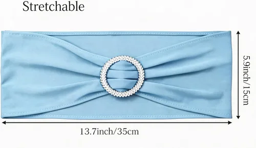 Vista 3 de Paquete de 50 bandas de elastano para silla de boda, lazos para silla de boda, bandas para fiesta de cumpleaños, aniversario, eventos, ceremonia