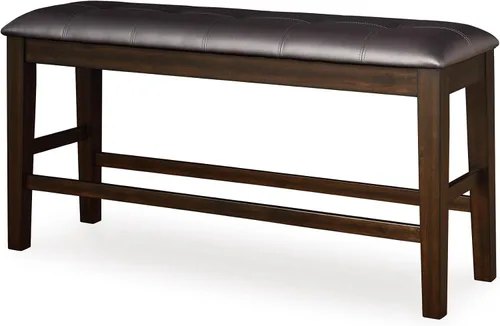 Vista 18 de Signature Design by Ashley Haddigan - Banco de comedor tapizado tradicional, color marrón oscuro