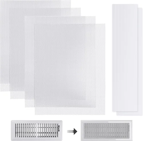 Vista 12 de 4 fundas magnéticas de ventilación blancas, cubiertas magnéticas de ventilación de 4 x 10 pulgadas con pantalla de malla para registros