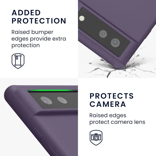 Vista 107 de kwmobile Funda Compatible con Google Pixel 6 Pro - Funda de teléfono de silicona TPU con acabado suave - Azul Arrecife