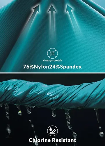 Vista 5 de BALEAF Traje de baño de 5 pulgadas de cintura alta para mujer, de secado rápido, con bolsillos