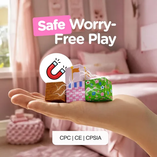 Vista 8 de Bloques de construcción magnéticos listos para regalar para niños, cubos magnéticos, juegos de construcción de juguetes de castillo de princesa