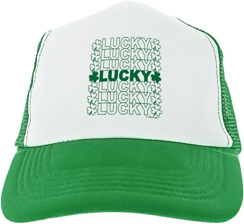 Vista 2 de St Patricks Day Party Hat Group 4 St Patricks Lucky Word Art Snapback Style Trucker Hat