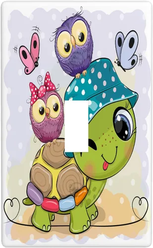 Vista 23 de Baby Turtle - Cubierta decorativa de pared para interruptor de luz de palanca de 1 banda, lindas tortugas subacuáticas, placa frontal eléctrica