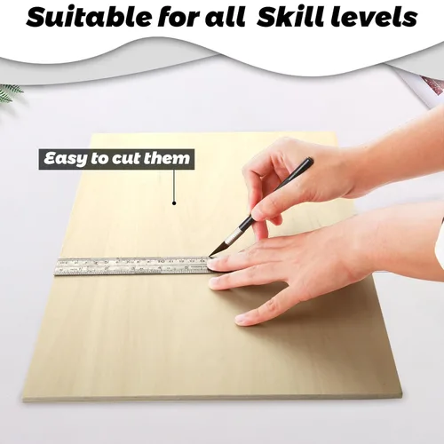 Vista 5 de LANIAKEA 6 hojas de madera contrachapada de abedul báltico de 1/4" x 12" x 18", grado B/BB, ideal para manualidades, carpintería, corte láser