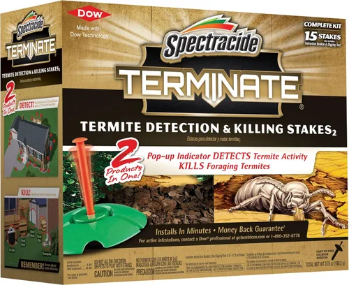 Vista 11 de Spectracide Terminate - Detección de termitas y estacas para matar, mata termitas exploradoras, detecta actividad de termitas, 15