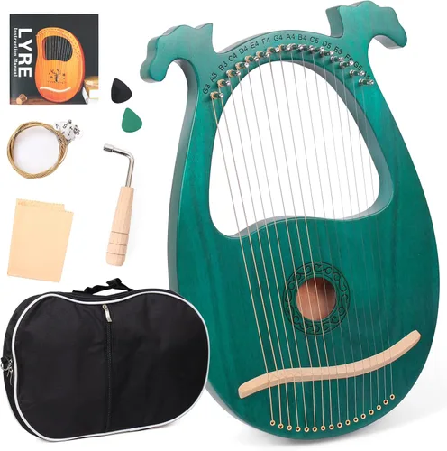 Arpa de lira 16 cuerdas de metal con llave de afinación instrumentos de arpa, arpa de lira es una buena opción para los amantes de la música,