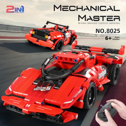 Vista 4 de Dakott STEM - Kit de bloques de construcción de automóvil deportivo 2 en 1 con control remoto - 341 piezas de juguete de construcción para mayores