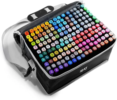 CREATSPARK Marcadores de Alcohol 168 Colores con Base Marcadores de Arte de Doble Punta para Bocetos de Anime Ilustraciones - Recargables