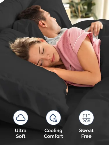 Vista 5 de Juego de sábanas de tamaño individual, transpirables, refrescantes, con esquinas extraprofundas de 18-24 pulgadas, de ajuste fácil y seguro