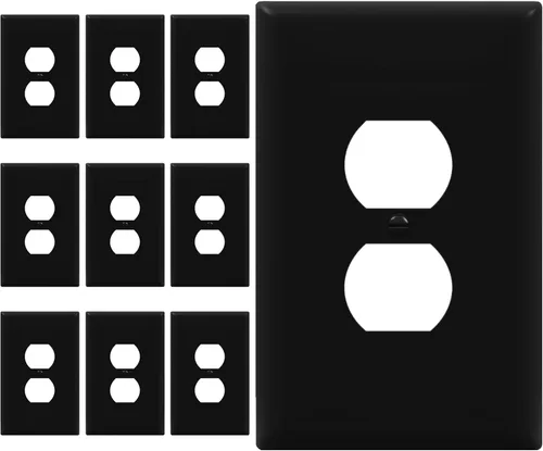 Vista 37 de ENERLITES Placa de pared dúplex para tomacorriente para receptáculos, cubierta de toma de corriente eléctrica jumbo, acabado brillante, de gran