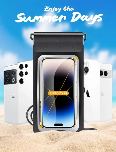 Vista 7 de eSamcore Bolsa impermeable para teléfono flotante, [2 piezas] Funda impermeable para teléfono Cruise Essentials IPX8 Bolsa de teléfono a prueba