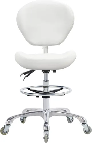 Vista 8 de Grace&Grace Silla de dibujo, taburete alto ajustable para tienda, taburete con respaldo para estudio, aula, laboratorio, mostrador, médico (negro)