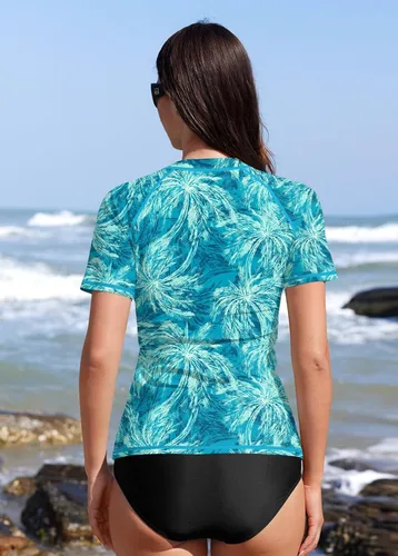 Vista 119 de BesserBay Women’s Rash Guard Shirt UPF 50+ Half Zip Short Sleeve Quick Dry Swim Shirt Swimsuit Tops