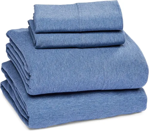 Vista 32 de Amazon Basics Juego de sábanas de jersey 100% algodón, material transpirable, lavable a máquina, individual, marrón