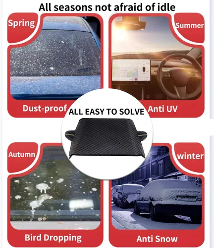 Vista 7 de Ajuste personalizado para cubiertas de parabrisas Nissan, 8 capas de protección impermeable y a prueba de viento, defensa contra escarcha, hielo