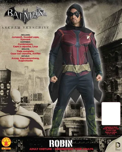 Vista 9 de Disfraz de Robin para hombres adultos, de Arkham City, multicolor, grande