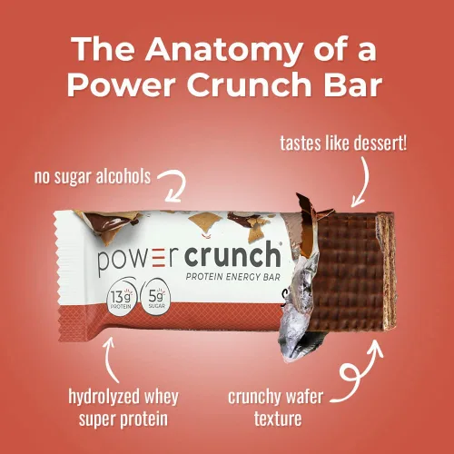 Vista 7 de Power Crunch Barras de oblea de proteínas, bocadillos ricos en proteínas con delicioso sabor, S'Mores, 1.4 onzas (12 unidades)
