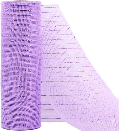 Vista 2 de Koopi Deco Mesh de 10 pulgadas x 10 yardas cada rollo, juego de 2 cintas de malla de polietileno de aluminio metálico negro para coronas