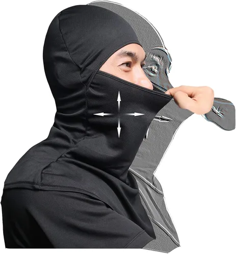 Vista 6 de AIWOLU Pasamontañas para protección solar transpirable cuello largo para hombre