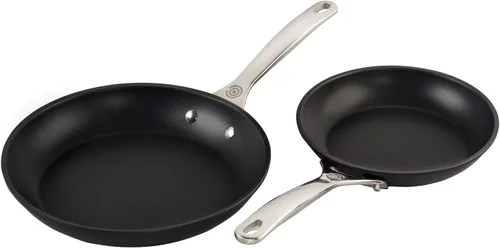 Le Creuset Juego de utensilios de cocina antiadherentes endurecidos, 2 piezas (sartén de 8 y 10 pulgadas)