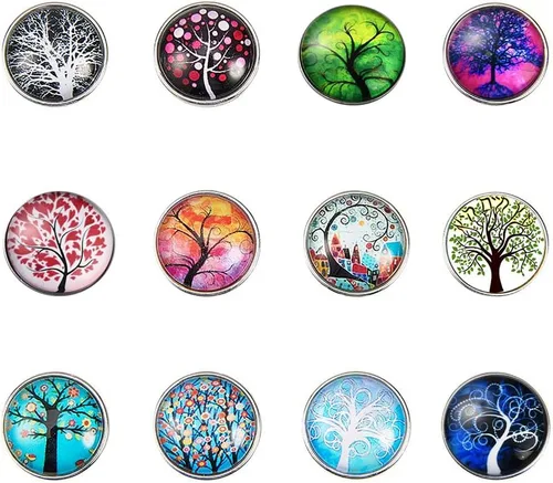 Vista 2 de SUNNYCLUE 1 caja de 12 piezas de cordón de oficina para mujer, collar de árbol de la vida elegante, cordón de acero inoxidable para insignias