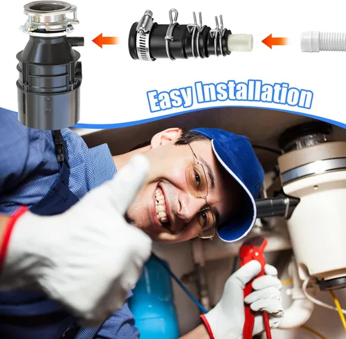 Vista 5 de Dreyoo 1 juego de adaptador de manguera de drenaje para lavavajillas compatible con trituradores de basura Insinkerator, conector de manguera