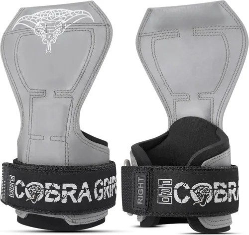 Vista 8 de Cobra Grips Weight Lifting Gloves with Adjustable Neoprene Padded Wrist Wraps - Heavy Duty Alternative to Power Lifting Hooks for Deadlifts