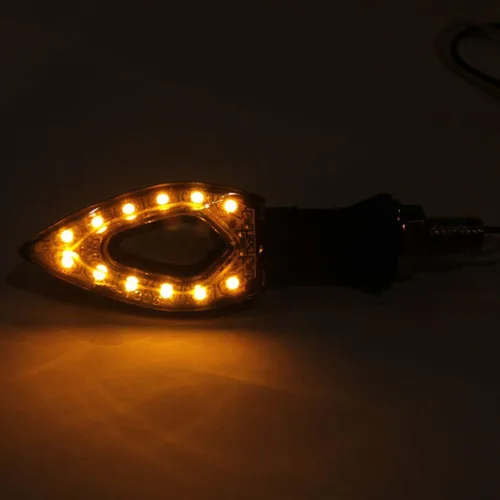 Vista 2 de 2PCS Motorcycle Diamond Turn Signal Blinkers Black ABS LED Indicators Compatible for 2015 Yamaha FZ1