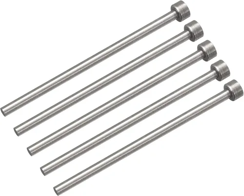 Vista 13 de uxcell Pasadores eyectores rectos, 0.256 in (1/4") Dia. Punzón de punta redonda de acero 65Mn 100mm (4") de largo para mantenimiento mecánico 5